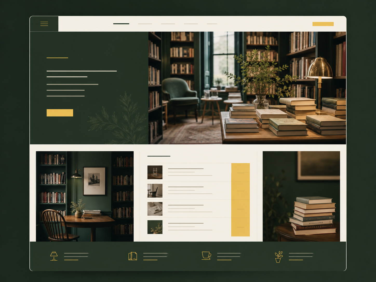 Independent bookstore website concept