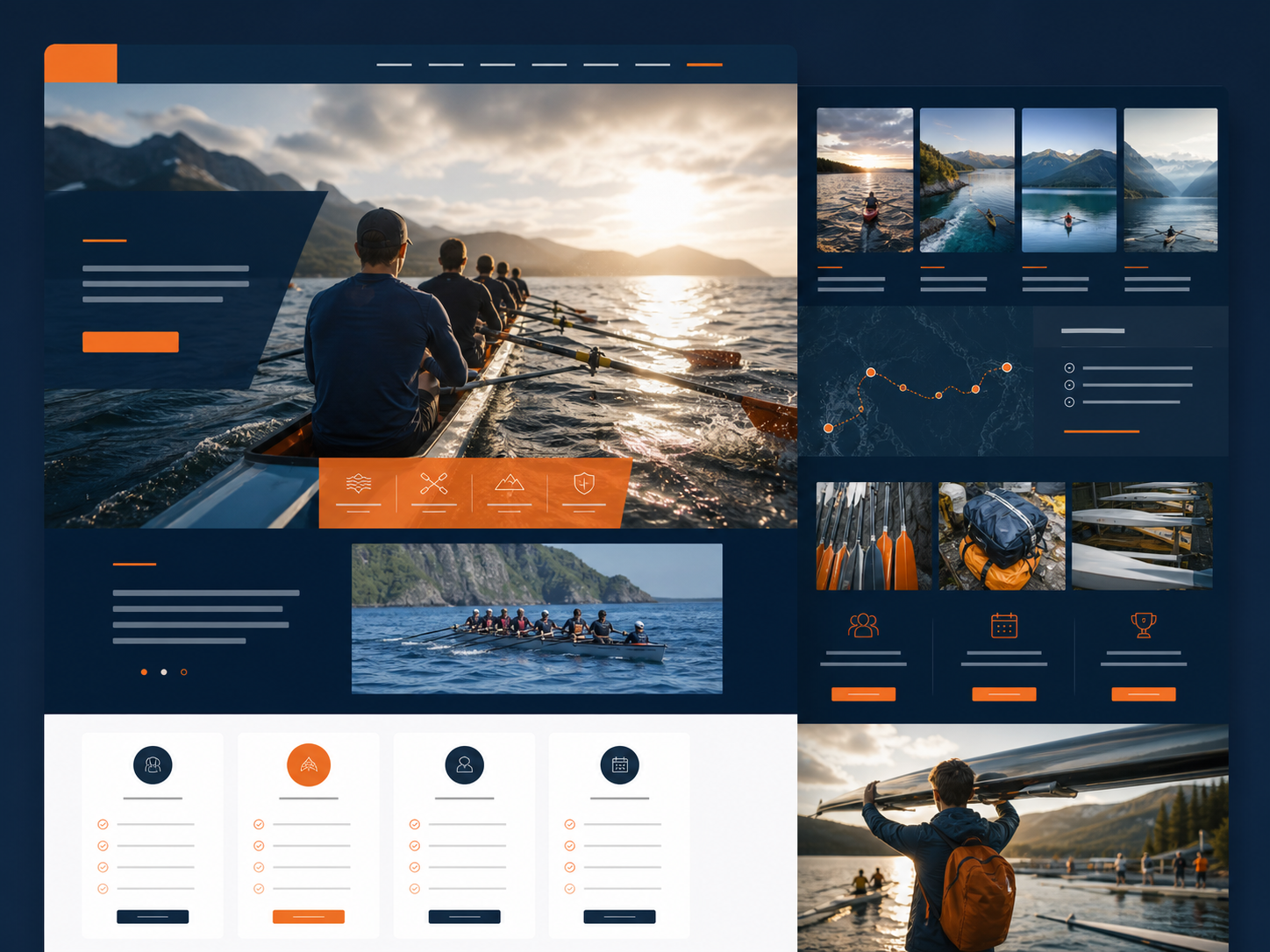 Outdoor rowing club website concept