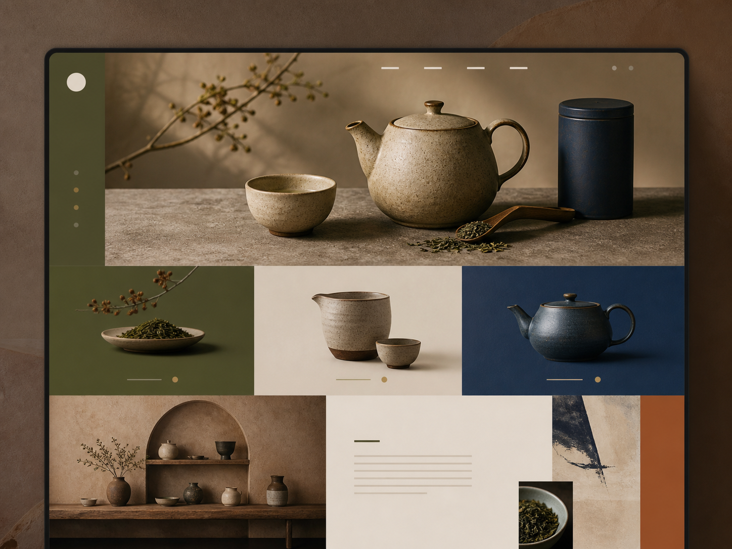 Tea and ceramics shop website concept